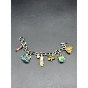 Pre-Owned Handbag/shoe lover Charm Bracelet Jewelry 7"